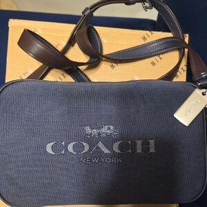 Coach Womens Navy and Brown Belt Bag